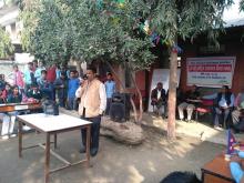 हाजिरी जवाफ प्रतियोगितामा मन्तव्य व्यक्त गर्दै परवानीपुर गा.पा. अध्यक्ष श्री हरिनारायण प्रसाद साह कानु ।